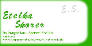 etelka sporer business card